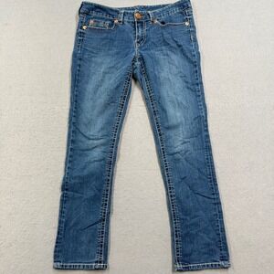 Seven7 Jeans Womens 12 Blue Medium Wash Slim Straight Skinny Double 7 Pockets‎
